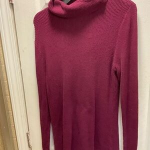 Croft & Barrow Women Cotton Long Sleeve Knit Pullover Turtleneck Sweater Size M